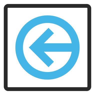 Yön sol vektör simge çerçeveli