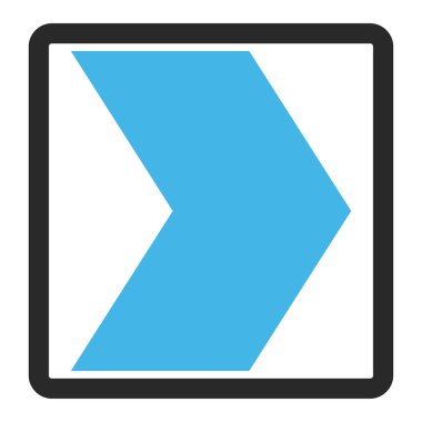 Yön sağ vektör simge çerçeveli