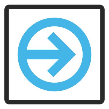 Yön sağ vektör simge çerçeveli