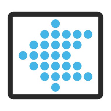 Noktalı ok sol vektör simge çerçeveli