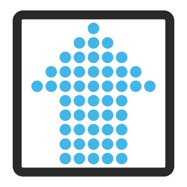 Noktalı ok yukarı çerçeveli vektör simgesi