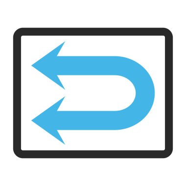 Vektör simge çift sol ok çerçeveli