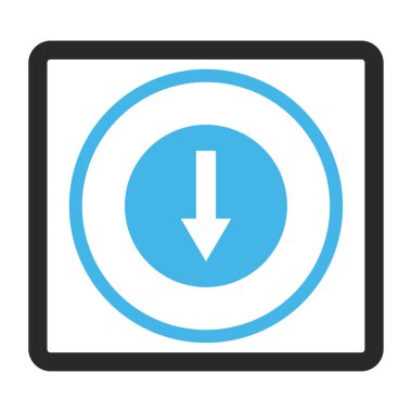 Aşağı yönlü ok vektör simge çerçeveli