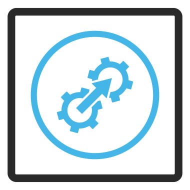 Dişli Tümleştirme vektör simge çerçeveli