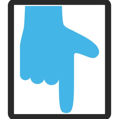 Çerçeveli vektör simgesi aşağı el işaretçisi