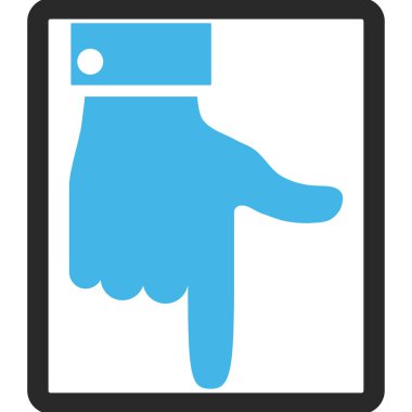 Çerçeveli vektör simgesi aşağı el işaretçisi