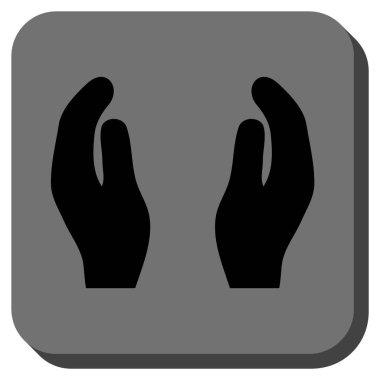 Alkış eller yuvarlatılmış kare vektör simgesi