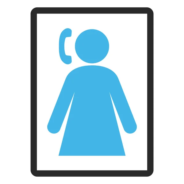 Calling Woman Framed Vector Icon — Stock Vector