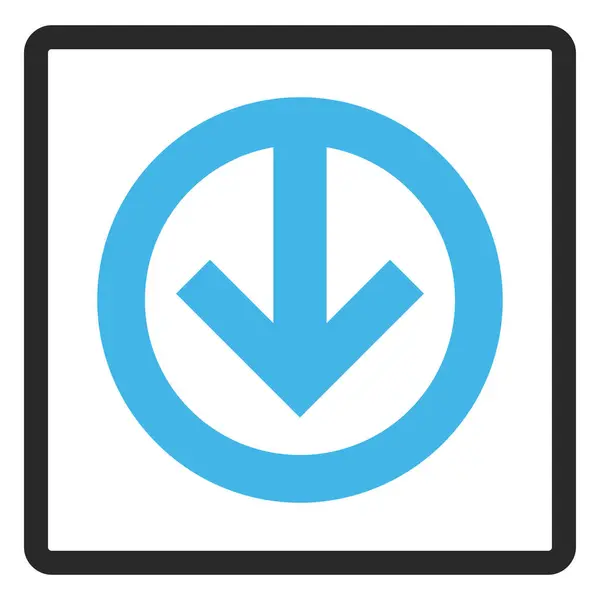Dirección abajo Icono de vector enmarcado — Vector de stock