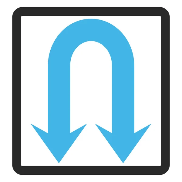 Icono de vector enmarcado de flecha trasera doble — Vector de stock