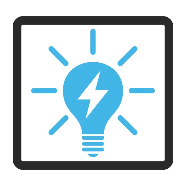 Lâmpada de luz elétrica emoldurado vetor ícone —  Vetores de Stock