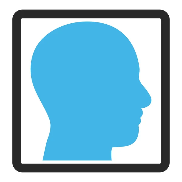 Profil głowy oprawione wektor ikona — Wektor stockowy