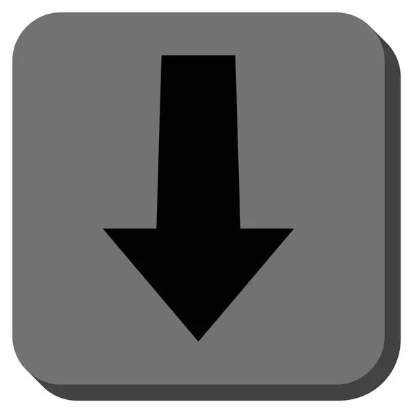 Seta para baixo arredondado vetor quadrado ícone —  Vetores de Stock