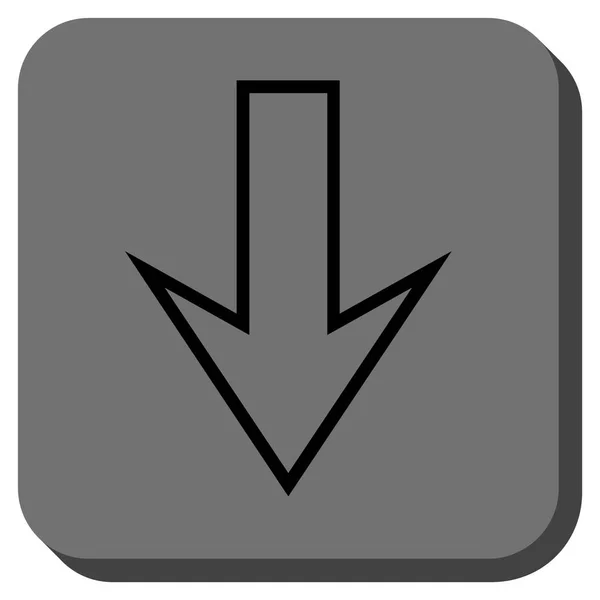Pfeil nach unten abgerundetes quadratisches Vektorsymbol — Stockvektor