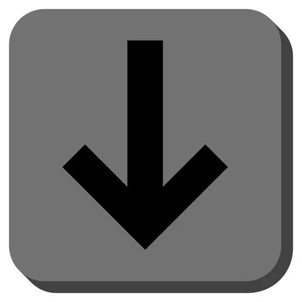 Seta para baixo arredondado vetor quadrado ícone — Vetor de Stock