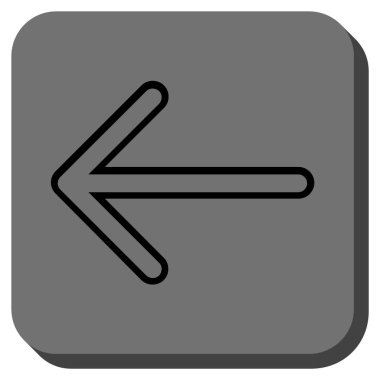 Ok sol yuvarlak kare vektör simgesi