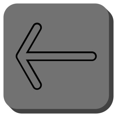 Ok sol yuvarlak kare vektör simgesi