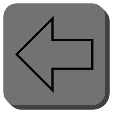 Ok sol yuvarlak kare vektör simgesi