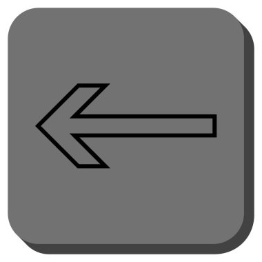 Ok sol yuvarlak kare vektör simgesi