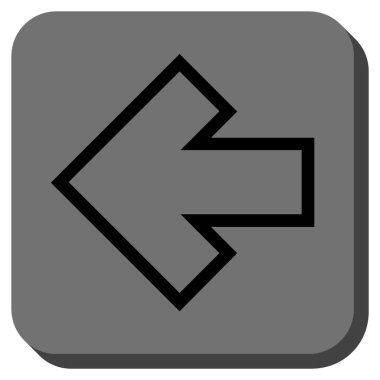 Ok sol yuvarlak kare vektör simgesi