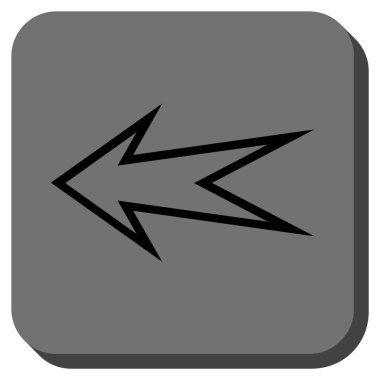 Ok sol yuvarlak kare vektör simgesi