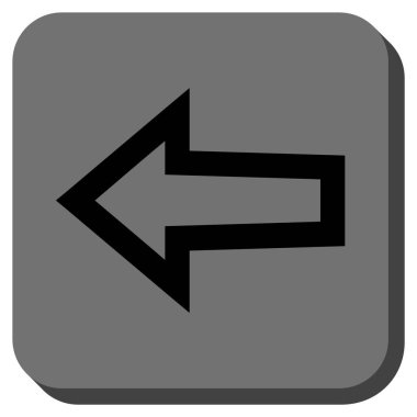 Ok sol yuvarlak kare vektör simgesi