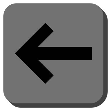 Ok sol yuvarlak kare vektör simgesi