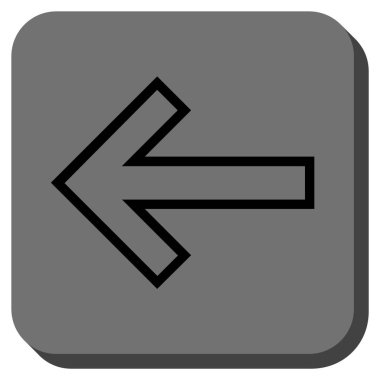 Ok sol yuvarlak kare vektör simgesi