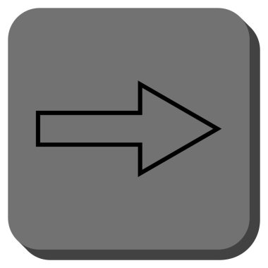 Ok sağ yuvarlak kare vektör simgesi