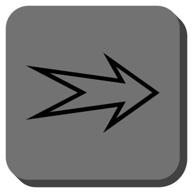 Ok sağ yuvarlak kare vektör simgesi