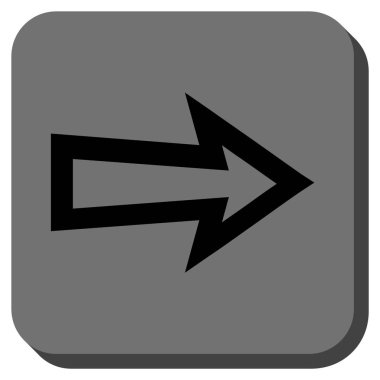 Ok sağ yuvarlak kare vektör simgesi