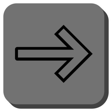 Ok sağ yuvarlak kare vektör simgesi