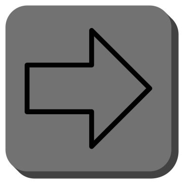 Ok sağ yuvarlak kare vektör simgesi