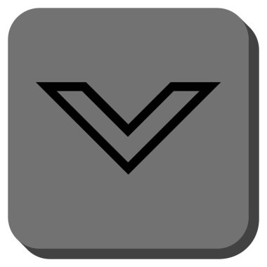 Yuvarlatılmış Kare vektör simgesi aşağı ok ucu