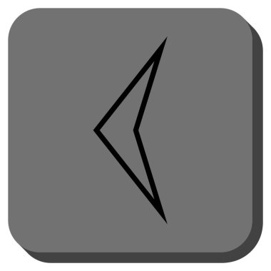 Ok ucu sol yuvarlak kare vektör simgesi