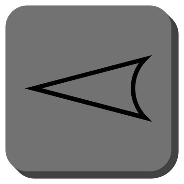 Ok ucu sol yuvarlak kare vektör simgesi