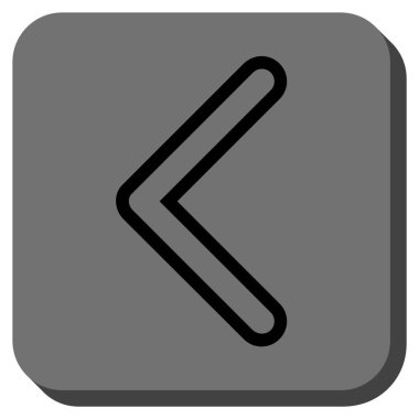 Ok ucu sol yuvarlak kare vektör simgesi