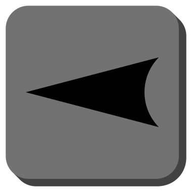 Ok ucu sol yuvarlak kare vektör simgesi