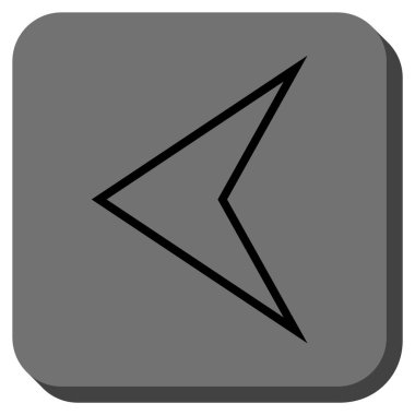 Ok ucu sol yuvarlak kare vektör simgesi