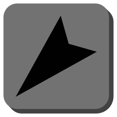 Ok ucu sol aşağı yuvarlak kare vektör simgesi