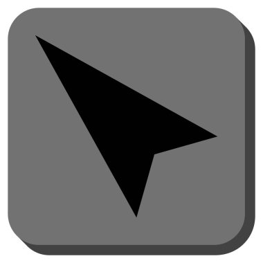 Ok ucu sol yukarı yuvarlak kare vektör simgesi