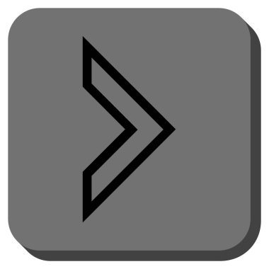 Ok ucu sağ yuvarlak kare vektör simgesi