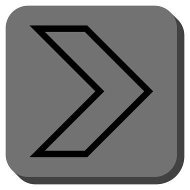 Ok ucu sağ yuvarlak kare vektör simgesi