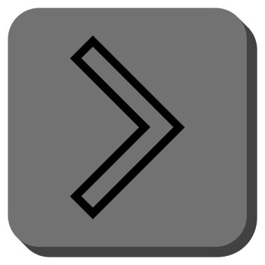 Ok ucu sağ yuvarlak kare vektör simgesi