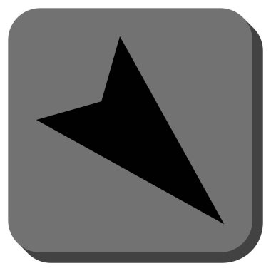 Ok ucu sağ aşağı yuvarlak kare vektör simgesi