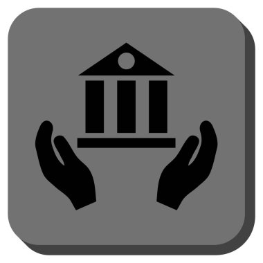 Banka hizmet yuvarlak kare vektör simgesi