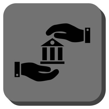 Banka hizmet yuvarlak kare vektör simgesi