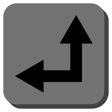 Bifurkasyon ok sol kadar kare vektör simge yuvarlak