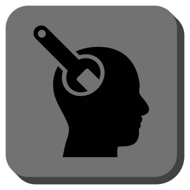 Beyin aracı kare vektör simge yuvarlak