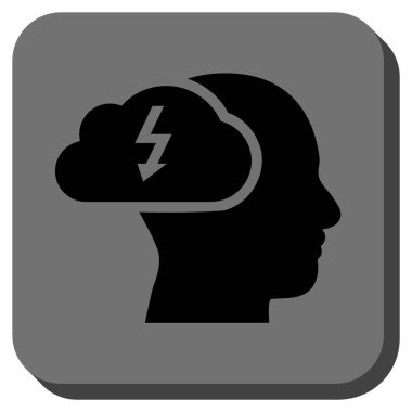 Beyin fırtınası yuvarlatılmış kare vektör simgesi